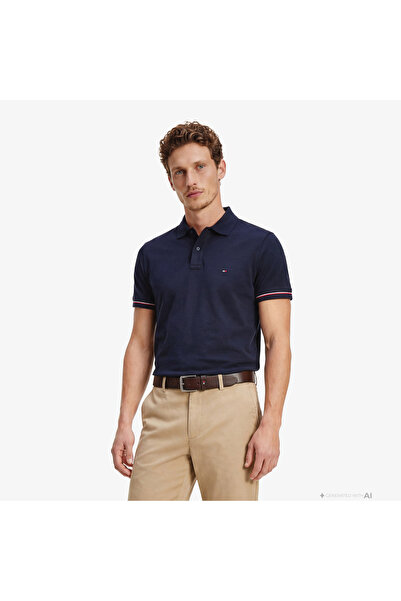 Tommy Hilfiger Elevated Essentials Erkek Lacivert Polo Yaka T-Shirt