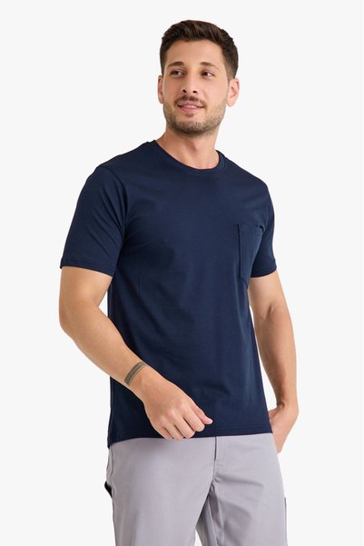 OWL Pencil Pocket T-Shirt Crew Neck 100% Cotton