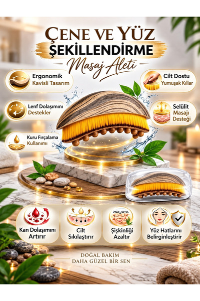 Carat Home Çene ve Yüz Şekillendirme Fırçası Çok Fonksiyonlu Yumuşak Masaj Al...