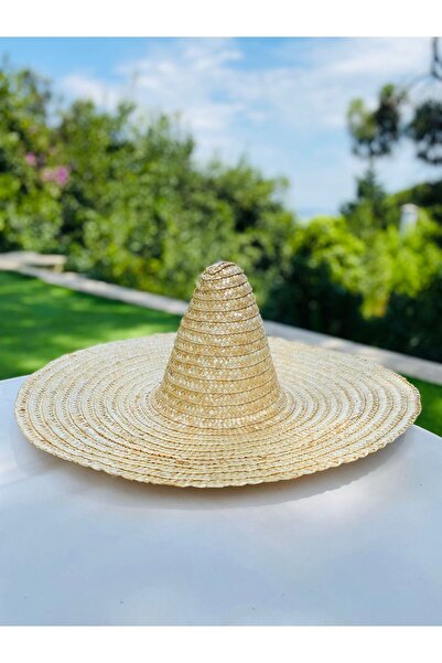 AKTEZ-EL Pălărie mexicană originală din paie mare 62 cm simplă
