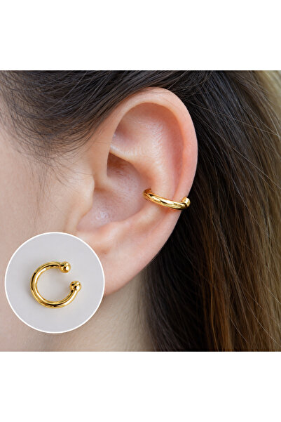 Heppii Günlük Kullanım Düz Earcuff Sıkıştırmalı Kıkırdak Küpesi