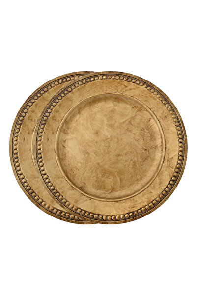 Iliadis Alexandros Set 2 platouri plastic Auriu Antic, 33 cm, servire elegantă, cadou