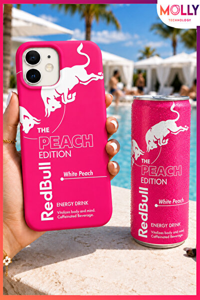 Molly iPhone 12 İçin Neon Pembe Redbull The Peach Edition Desenli İçi Kadife ...