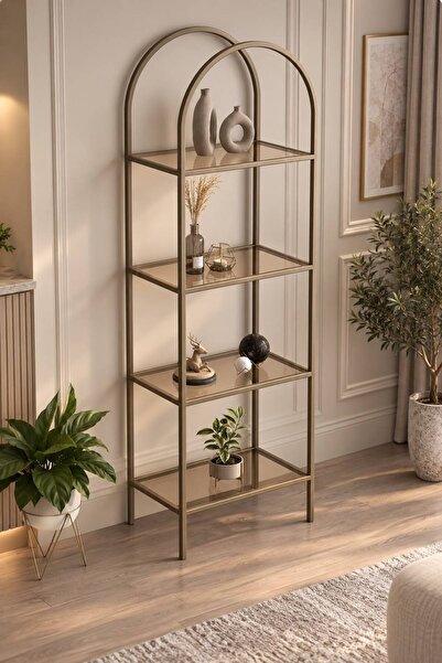 Dekoport İdil Kitaplık Kahve Köşesi Metal Mutfak Rafı Aksesuar Rafı 47 cm Pir...