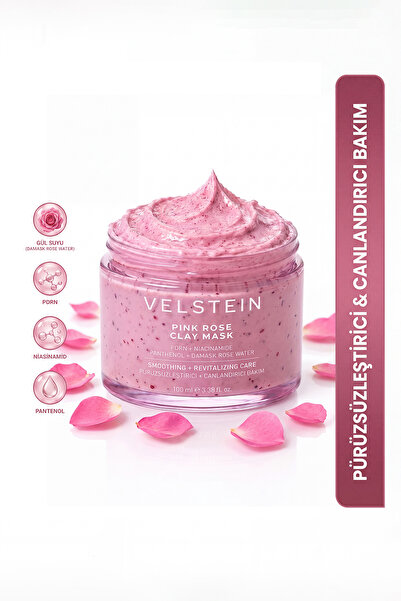 velstein Pink Rose Clay Mask 100 ml |   Pdrn + Niacinamide + Panthenol + Rose...