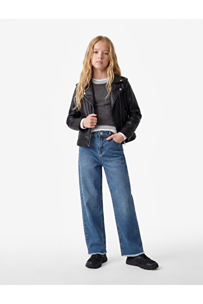 Koton Cotton High Waist Pocket Denim Trousers