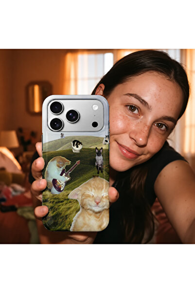 EDELFU iPhone 17 PRO Uyumlu - Komik Çakal Kediler, Çift Katmanlı Kapak, Parlak Yüzey Koruyucu Kılıf