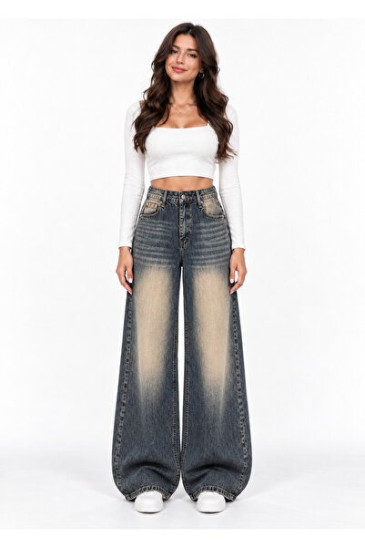 Weekeep Yıkamalı Baggy Jean Pantalon