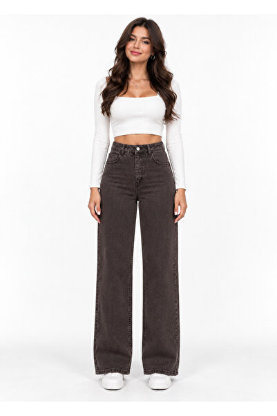 Weekeep Kahverengi Retro Baggy Jean Pantalon