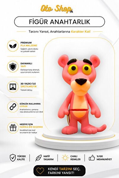 OTOSHOPTR Breloc și ornament pentru geantă Pantera Roză (Mobil) Cadou, Breloc...