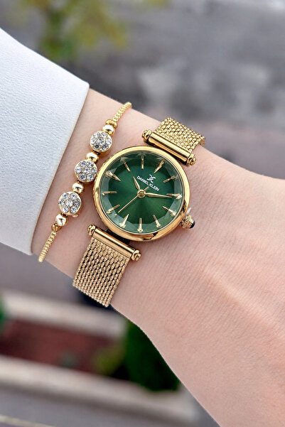 Daniel Klein Kadranı Yeşil Kordonu Altın Renk 26 Mm 2 Yıl Garantili Kadın Kol...