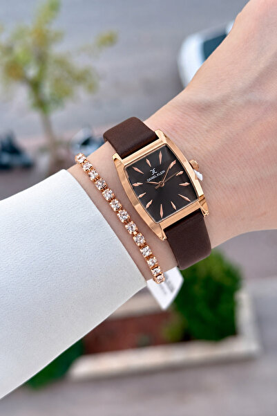 Daniel Klein Kasası Rose Kordonu Kahverengi Renk 23 Mm Görseldeki İle Aynı Ka...