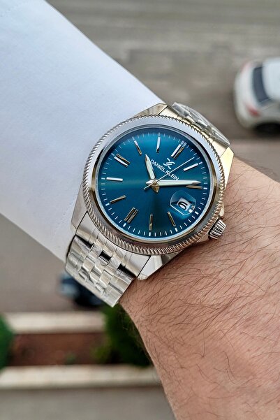 Daniel Klein Kadranı Mavi Kordonu Silver Renk 41 Mm 5 ATM Takvimli 24 Ay Gara...