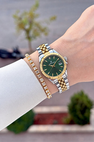Daniel Klein Kadranı Yeşil Kordonu Gold Gri Renk 28 Mm Görseldeki İle Aynı Ka...