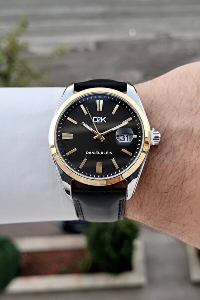 Daniel Klein Case Metallic Gold Cord Black Color 42 mm Men's Wristwatch with ...