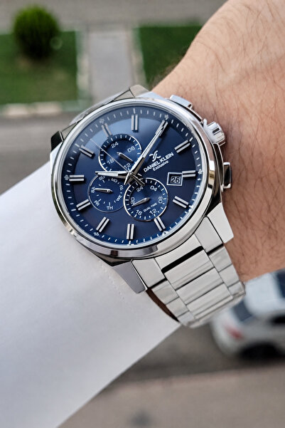 Daniel Klein Kadranı Lacivert Kordonu Gümüş Renk 44 Mm İç Göstergeleri Aktif ...