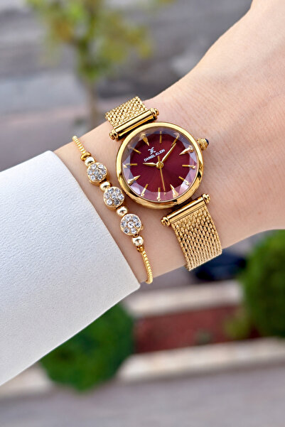 Daniel Klein Kadranı Bordo Kordonu Gold Renk 26 Mm Görseldeki İle Aynı Kadın ...