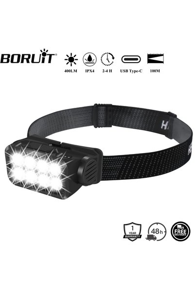 Choice BORUiT K354 Motion Sensor LED Headlamp Type-C Rechargeable Powerful He...
