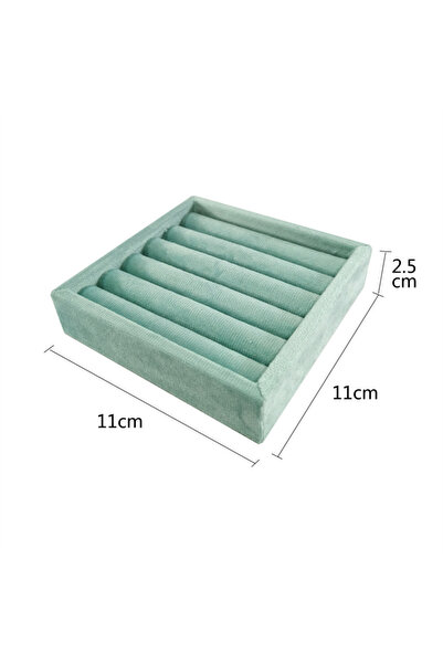 Choice Cyan Soft Velvet Ring Tray Jewelry Display & Storage Organizer for Rin...