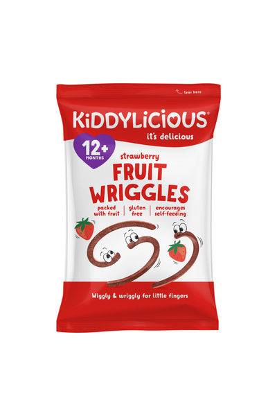 Kiddylicious Strawberry Wriggles - Delicious Real Fruit Treat for Kids - Suit...
