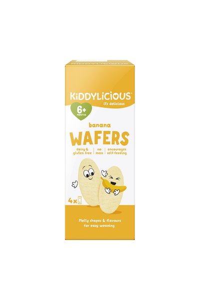 Kiddylicious Banana Wafers Gluten & Dairy Free Kids Snack, Suitable for 6+ Mo...