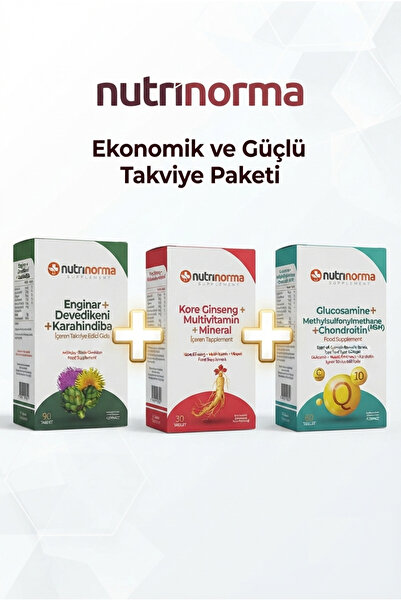 NUTRİNORMA Premium 3'lü Destek Paketi | Enginar + Devedikeni + Karahindiba 90...