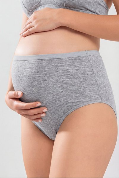 Arma Yıldız 3-Pack Women's Gray Cotton Lycra High Waist Maternity Underwear Stretchy and Comfortable Fabric