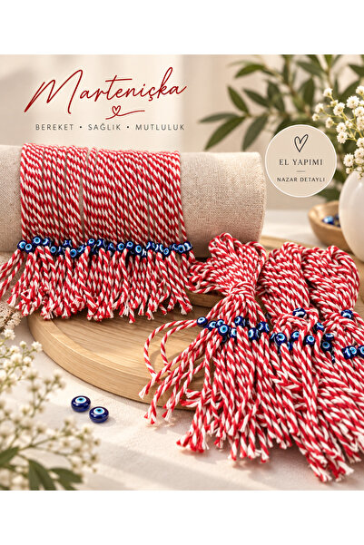 BY DİLEK ÇETİN ACCESSORY Nazar Boncuklu Martenicka Dilek Şans Bilekliği(100 A...
