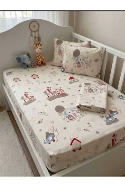 Erca Home Tekstil Ürünleri Cotton Ranforce Fabric Baby Elastic Sheet and Pill...