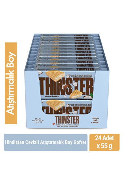 Thinster Hindistan Cevizli Kremalı Gofret 55 gr x 24 adet