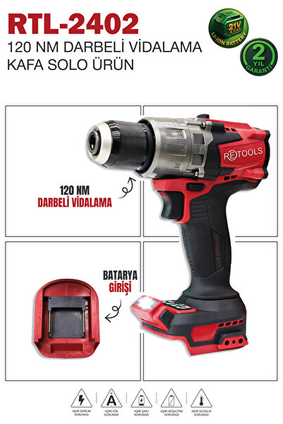 RETOOLS BORDO 120 NM VİDALAMA KAFA