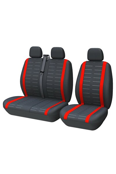 Choice Red Universal 3D Stripe Seat Covers Fits Most Vans Trucks 2+1 Seat Cov...