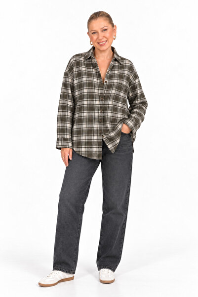 Serpirella Butik Καρό Καρό Πουκάμισο Oversize