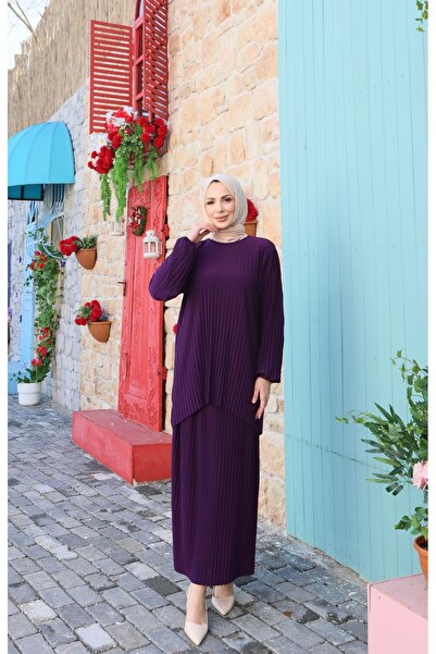 NİSUM MODA Pİliseli Sandy Etekli Takım