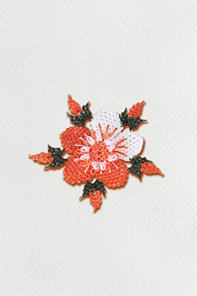 Mersinden İğne Oyası Broş İkili Japon Güllü Soft