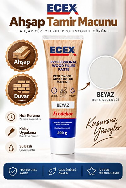 ecedekor Ahşap Tamir Macunu (200gr) – Su Bazlı Çatlak ve Yüzey Dolgu Macunu |...