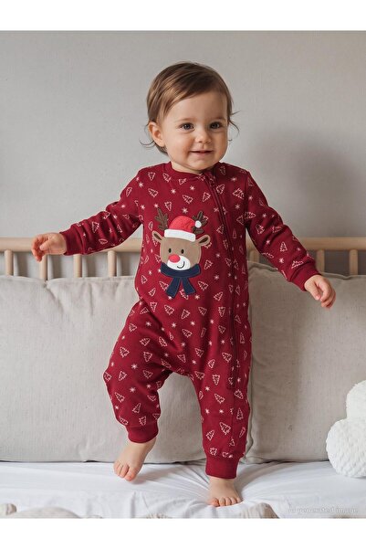Civil Baby Şapkalı Ayıcık Baskılı 2.5 TOG Uyku Tulumu - Bordo