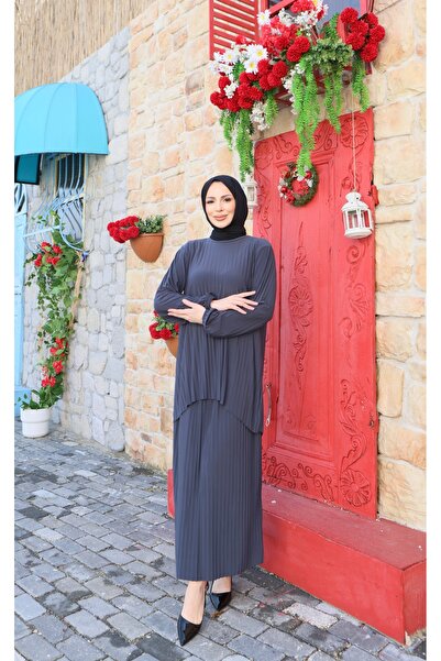 NİSUM MODA Pİliseli Sandy Etekli Takım