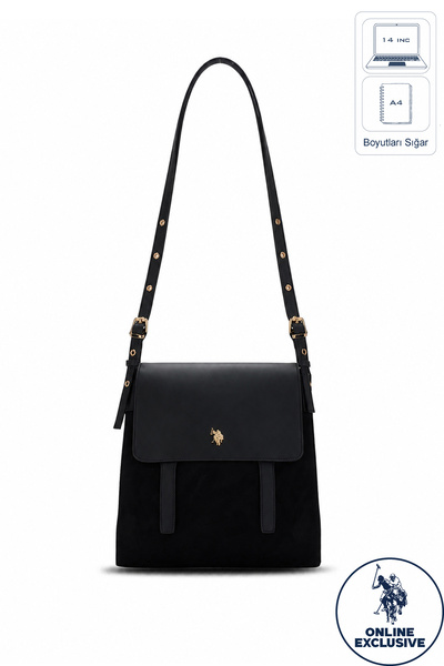 U.S. Polo Assn. حقيبة ماسنجر نسائية سوداء US26802