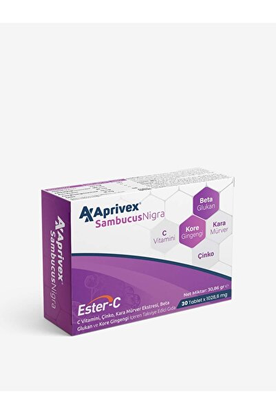 Aprivex Sambucus Nigra Ester-C Beta Glukan Çinko Ginseng Kara Mürver 30 Table...