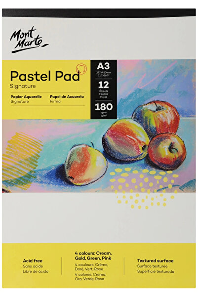 Mont Marte Pastel Pad Asitsiz 4 renkli Signature 180gr A3