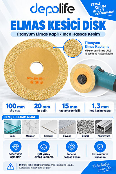 Depolife Cam Mermer Seramik Fayans Kesme Elmas Diski Ince Hassas Kesim 100mm ...