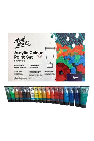Mont Marte Akrilik Renkli Boya Seti 18 Parça x 75 ml