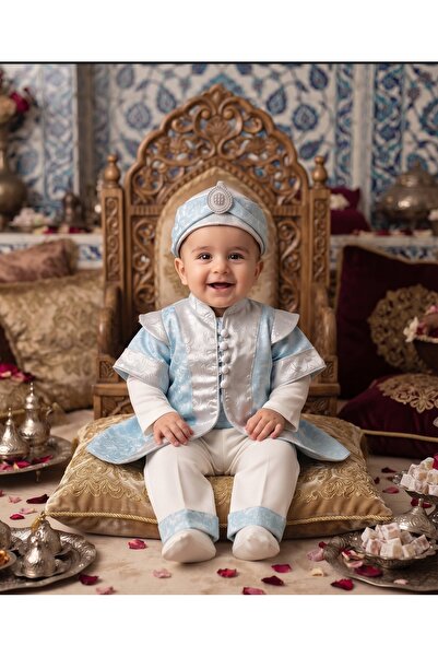 Petite Ponpon Baby Erkek Bebek Mevlütlük Şehzade Sünnetlik Sünnet Kıyafeti Er...