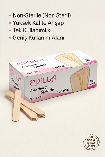 Epilla 100 piece abeslang wooden tongue stick - wax spatula, spatula