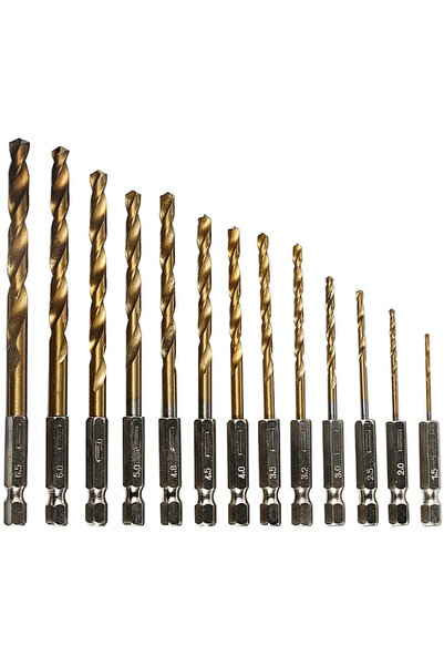 OEM Set 13 Burghie cu cap BIT Prindere Hexagonala Otel 1.5-6.5 mm SC