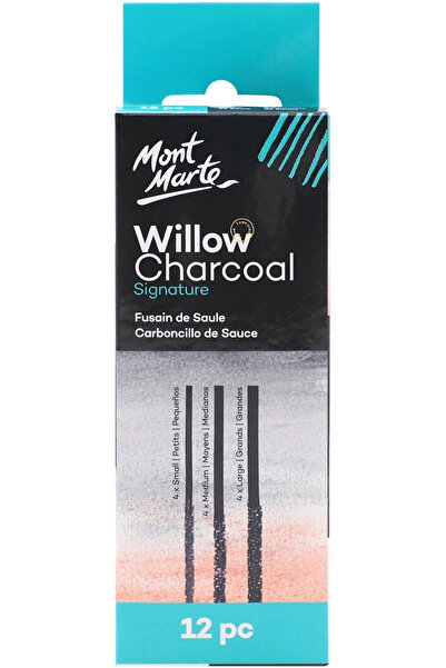 Mont Marte Signature Natural Willow Charcoal Set of 12