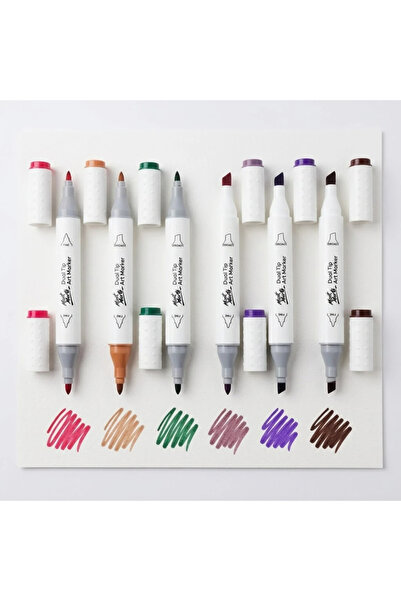 Mont Marte Premium Double-Ended Art Markers Set of 6 – Vintage and Natural Tones