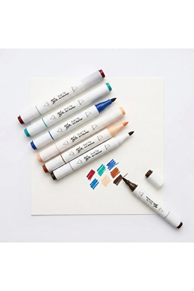 Mont Marte Premium Double-Ended Art Markers Set of 6 – Natural & Earth Tones