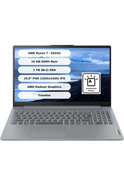 LENOVO Ideapad Slim 3 15ABR8 82XM018ETR AMD Ryzen 7 5825U 16GB 1TB SSD Freedo...